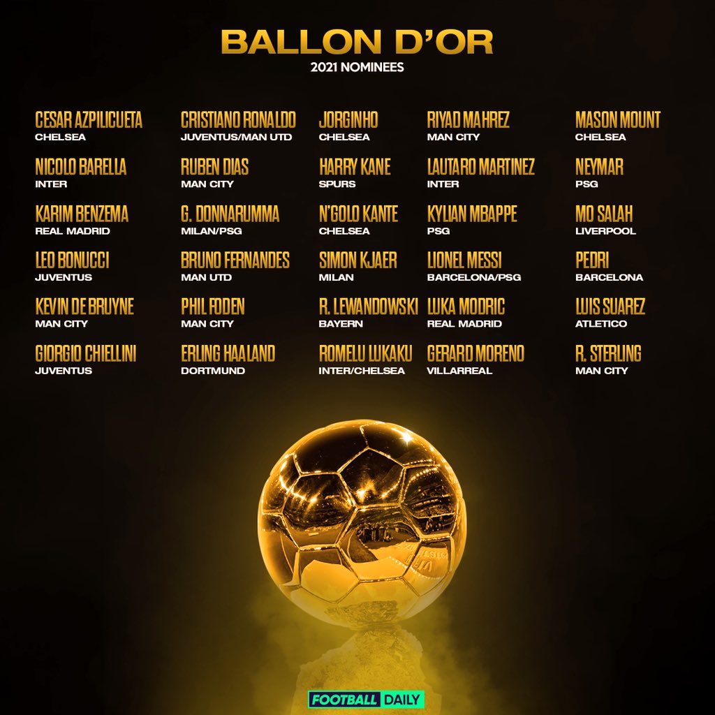 Ballon d’Or 2021 : Sadio Mané absent, Salah et Mahrez seuls représentants africains sur les 30 nominés