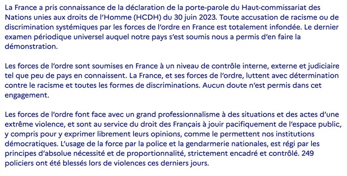 M0rt de Nahel : La réplique salée de la France à l'ONU