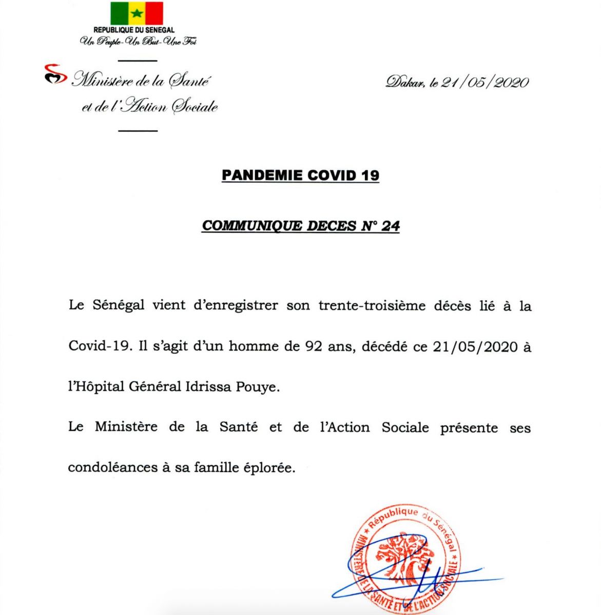 Urgent-Covid-19 : Le Sénégal enregistre un 3e décès en quelques heures