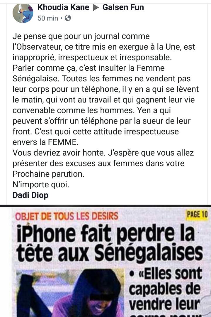 « Les Sénégalaises capables de vendre leur corps pour un iPhone » : L’OBS lynché sur les réseaux sociaux