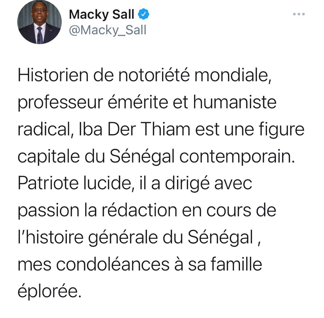 macky hommage iba der - Senenews - Actualité au Sénégal, Politique, Économie, Sport