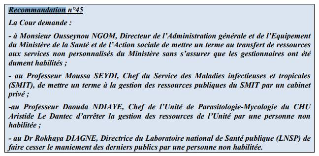 Rapport Cour des comptes : Pr Daouda Ndiaye et Pr Moussa Seydi épinglés