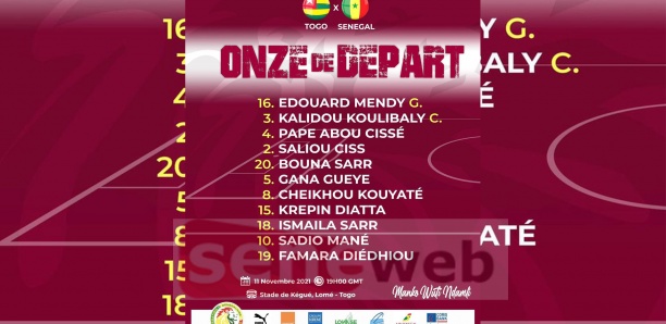 Eliminatoire mondial 2022 : Togo-Sénégal, voici le 11 de départ