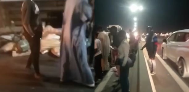 Autoroute à péage : un car "Ndiaga Ndiaye" s'est renversé au milieu de la route (vidéo)