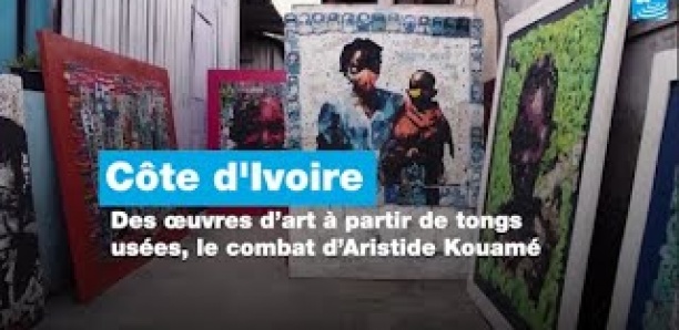 [Vidéo] Côte d'Ivoire : Des œuvres d'art à partir de tongs usées, le combat d'Aristide Kouamé