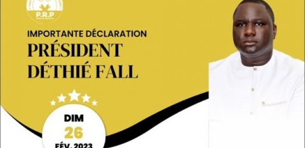 Suivez la declaration de Dethié Fall Pdt PRP