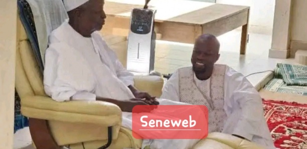 Ousmane Sonko rend visite à Serigne Cheikh Saliou Mbacké