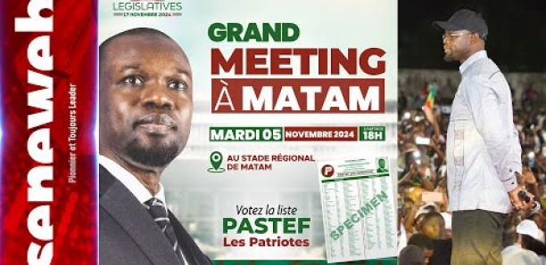 Suivez le grand meeting de Ousmane Sonko à Matam ( Législatives 2024 )