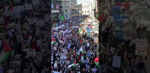 Manifestation à New-York de soutien à Gaza, suite aux bombardements israéliens