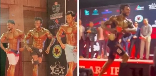 Un bodybuilder perd son sang-froid à la fin d'une compétition