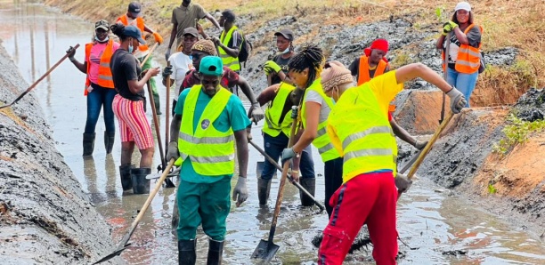 [Images] Mbao : Le maire Abdou Karim Sall lance une opération de curage des canaux à ciel ouvert