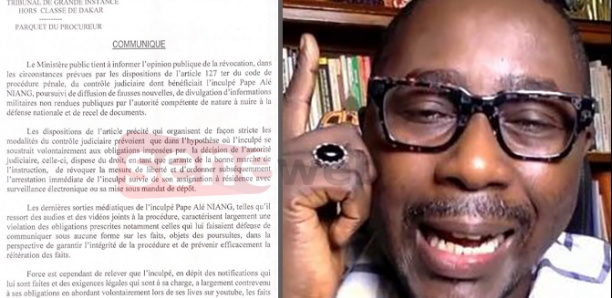 [Document] Le Parquet dévoile les motifs de la nouvelle arrestation de Pape Ale Niang