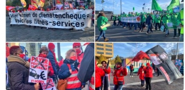 Plusieurs centaines d'aide-ménagères ont manifesté à Bruxelles