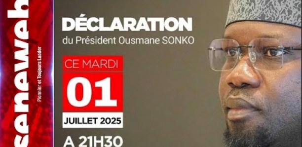 Revivez la déclaration de Sonko, Président du Pastef