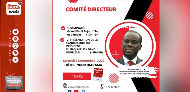 Présidentielle 2024 : Suivez la déclaration de candidature de Malick GACKOU