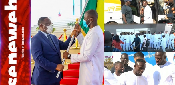 CAN 2023 : le PR Macky Sall remet le drapeau national aux Lions