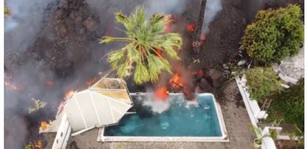 Éruption aux Canaries: les images saisissantes des coulées de lave dans une piscine