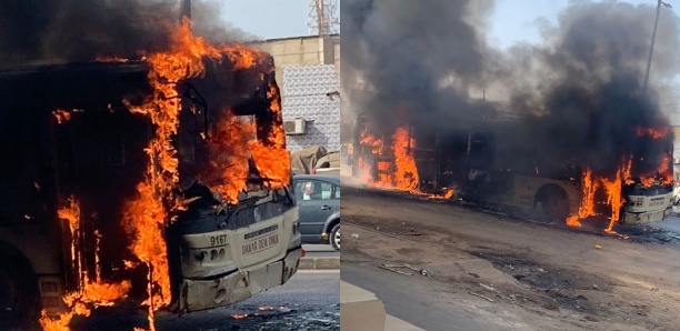 Thiaroye : Un bus prend feu accidentellement
