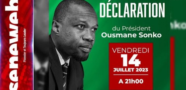 Suivez la déclaration d'Ousmane Sonko