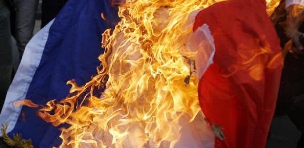 [Vidéo] Rassemblement de YAW : Des manifestants brûlent le drapeau de la France