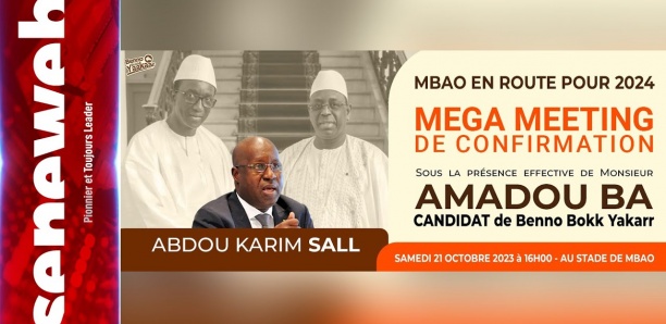 Parrainage à Mbao : Suivez le Méga meeting de confirmation de Abdou Karim Sall