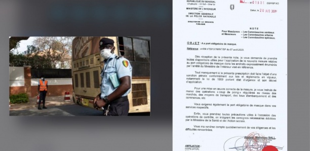 [Document] Port obligatoire de masque : Voici les instructions données aux commissaires de police