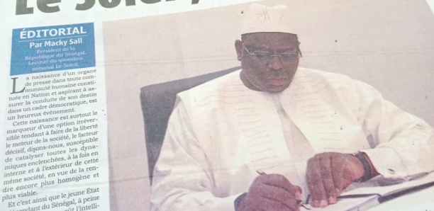 50 ans d’existence : L’édito de Macky Sall en couverture du Soleil