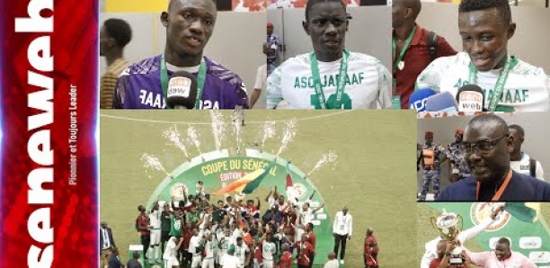 La réaction des joueurs du Jaraaf après leur sacre en coupe du Sénégal