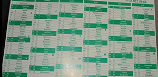 Un calendrier avec des prénoms sénégalais
