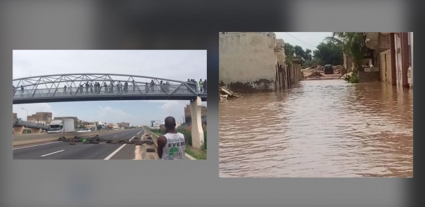 [Photos-Vidéos] Le canal du péage inonde Toll Diaz : Laissées à elles-mêmes, les populations bloquent l'autoroute