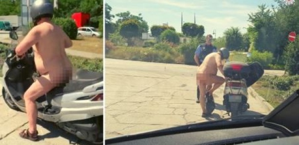 Un motocycliste nu interpellé par la police: “Il fait chaud, n'est-ce pas?”