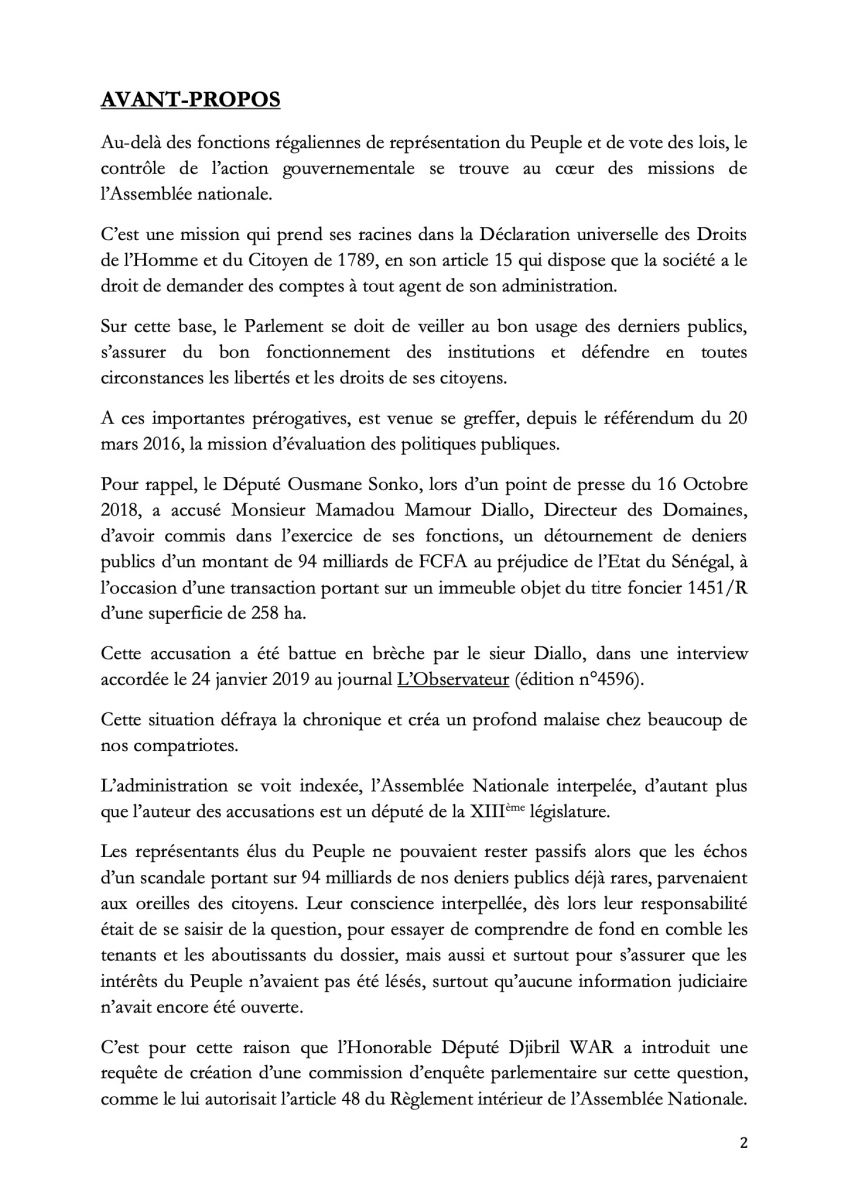 Doc Rapport Affaire 94 milliards 01 - Senenews - Actualité au Sénégal, Politique, Économie, Sport