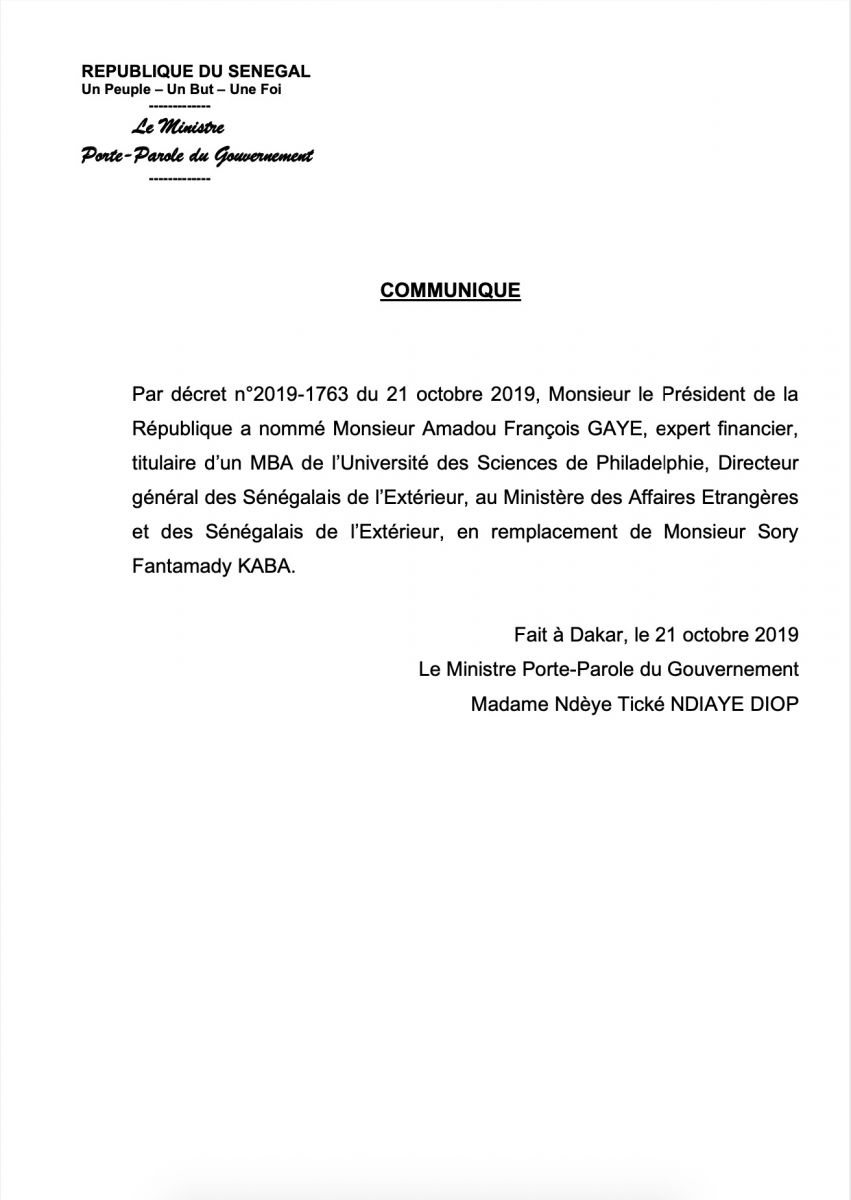 decret sory kaba 21 27 2019 02 27 46 - Senenews - Actualité au Sénégal, Politique, Économie, Sport