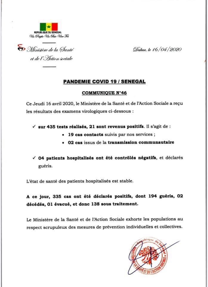 doc coronavirus 2020 04 16 10 07 16 - Senenews - Actualité au Sénégal, Politique, Économie, Sport
