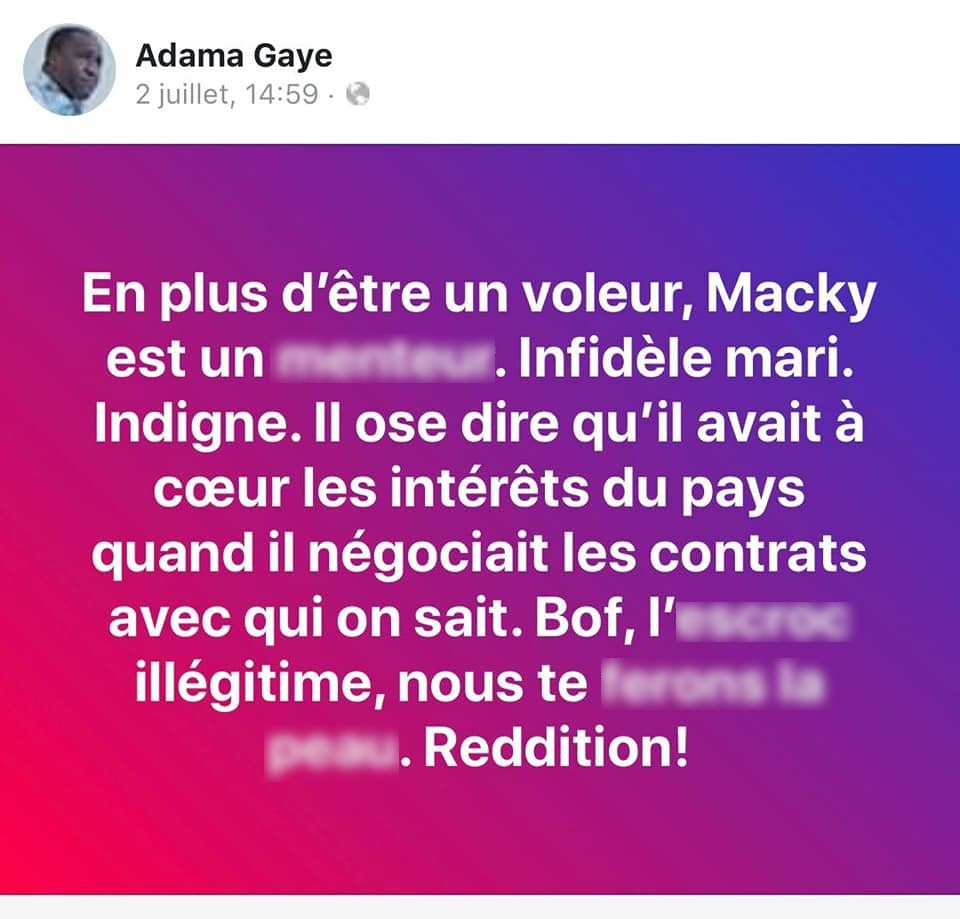 post fb Adama gaye 01 - Senenews - Actualité au Sénégal, Politique, Économie, Sport